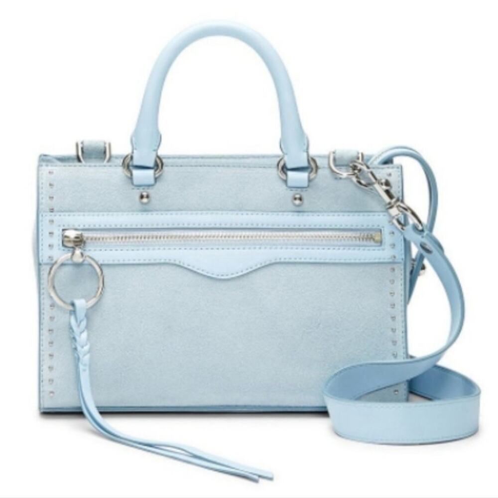 Rebecca Minkoff Micro Bedford Zip Satchel Powder Blue Bag